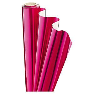 FILM MÉTALLISÉ POUR PAQUETS-CADEAUX  FUCHSIA / ARGENT RÉVERSIBLE 50 M X 70 CM