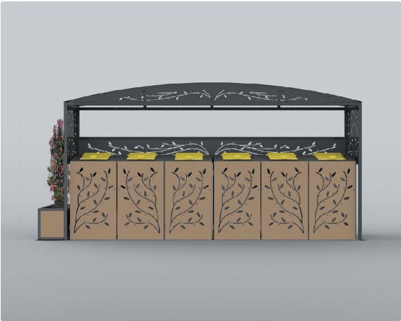 Abri multi-usage - cache-conteneurs et abris poubelle - normequip - en bois  & métal