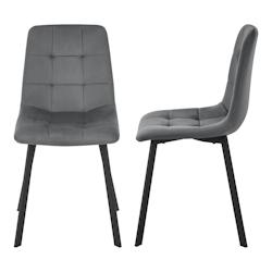 HELLOSHOP26 - Lot de 2 chaises de salle à manger 89 x 44 x 52 cm gris foncé 03_0006748 - gris 03_0006748_0