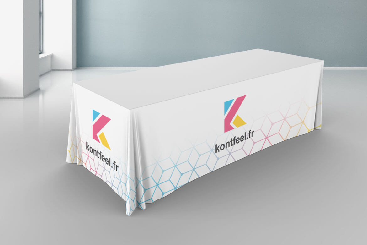 Nappe pour stand personnalisée - Kontfeel - impression textile haute qualité - formes et dimensions sur mesure_0