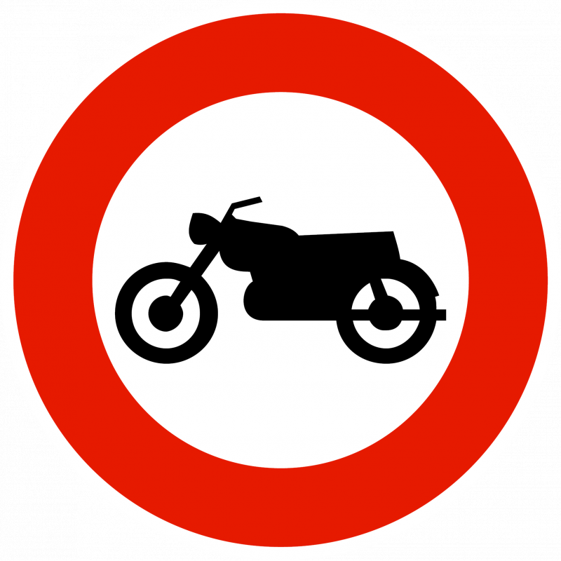 Panneau d'interdiction B9h - Accès interdit aux motocyclettes_0
