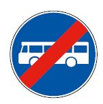 Panneau fin de voie réservée aux véhicules des services réguliers de transport en commun - B45a_0