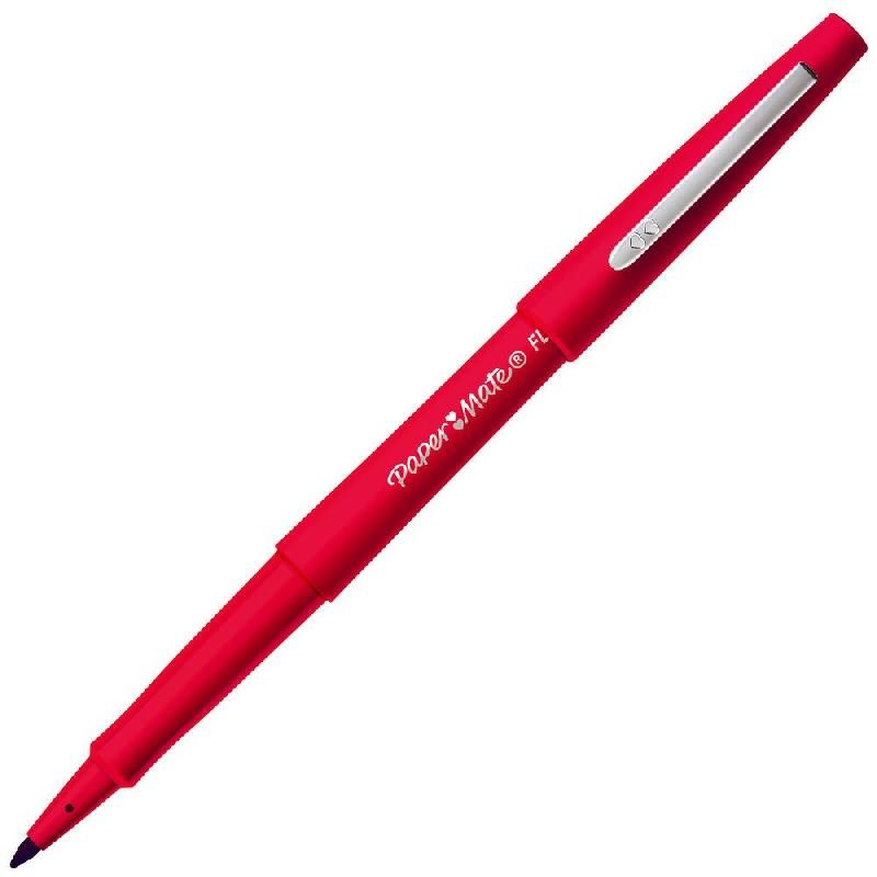 PAPER MATE STYLO FEUTRE FLAIR À CAPUCHON - POINTE 1 MM - ÉCRITURE LARGE - ROUGE (PRIX À L'UNITÉ)