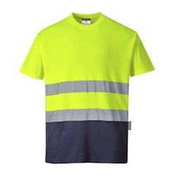 Portwest - Tee-shirt manches courtes en coton bicolore HV Jaune / Bleu Marine Taille 3XL - XXXL 5036108250950_0