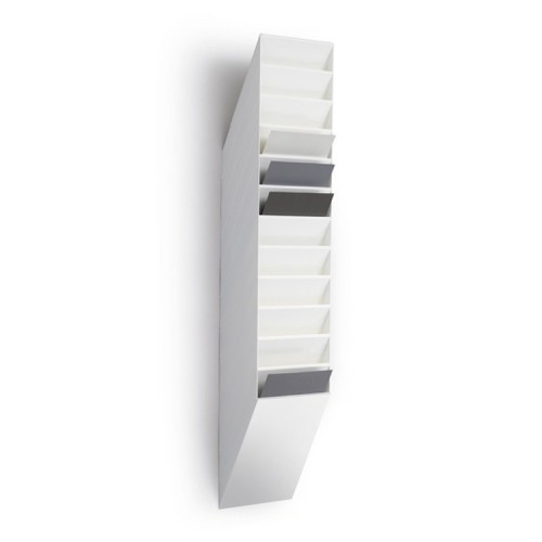 Présentoir mural de documents - Flexiboxx 12 - Extensible et esthétique - Format A4 portrait - Blanc_0