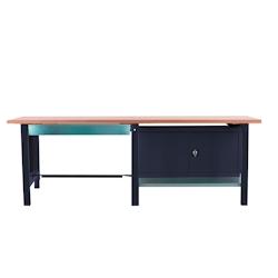 PROREGAL Etabli BUFFALO WOOD avec 1x Tiroir + Armoire| HxLxP 86,5x210x75cm | Capacité de Charge 1000kg | Anthracite - noir métal PR_RS157-84_0