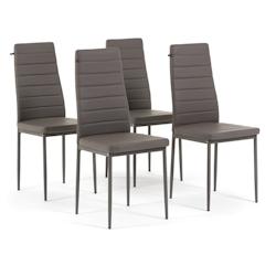 RATTATAN Lot de 4 chaises avec dossier haut rembourrées en similicuir, élégantes et confortables, idéales pour cuisine, salle à manger,restaurant_0
