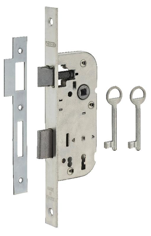 Serrure encastrable pour porte d'intérieur 2 tours Z/BC 2 clés - THIRARD - acier, finition zinguée_0
