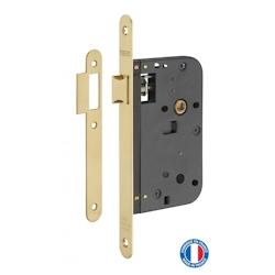 Serrure encastrable pour porte intérieure, axe 60mm, bouts ronds, laiton poli verni - THIRARD - doré 3150260193008_0