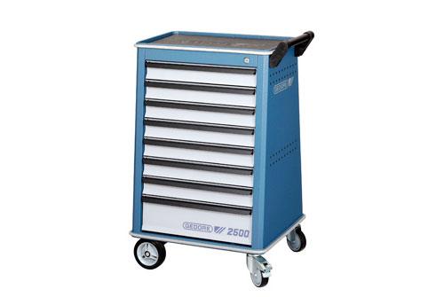 Servante d'atelier avec 8 tiroirs - capacité de charge totale 300 kg - dimensions H 960 x L 625 x P 400/545 mm - référence 6171720_0