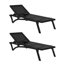 SIESTA EXCLUSIVE Pack de 2 Chaises Longues Pacific Noir - noir plastique polypropylène SP-SI-089BB_0