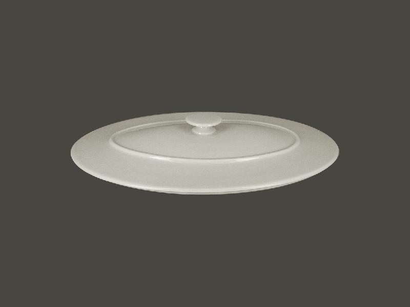 COUVERCLE POUR PLAT OVALE OVALE BLANC PORCELAINE Ø 37 CM CHEFS FUSION RAK