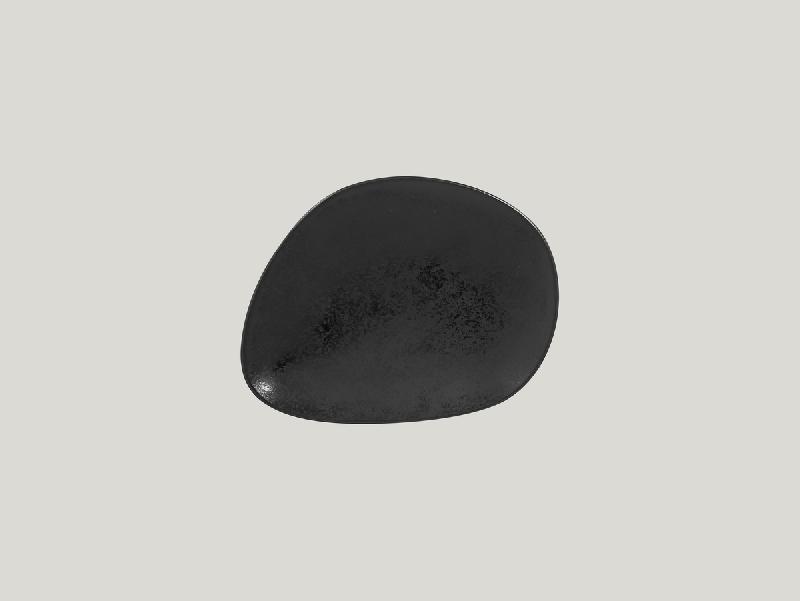 ASSIETTE PLATE OVALE NOIR PORCELAINE 20X16 CM SHAPED RAK