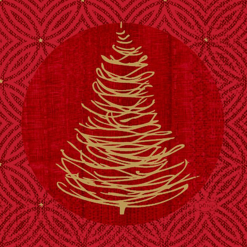 SERVIETTES BORDEAUX OUATE DE CELLULOSE ELEGANT TREES DUNI (50 PIÈCES)