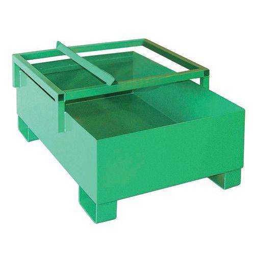 BAC RETENT 220L SUPP SOUTIRAGE 1FUT PEINT VERT 890X1240X530