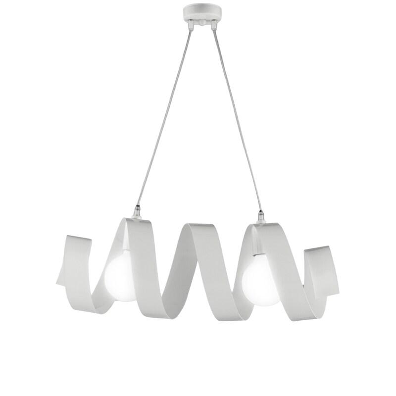 BeLight Helix Suspension en fer laqué blanc brillant avec câble électrique orientable 2 lumières L. 54x20 BL141-2-BCO - blanc 8050713211646_0