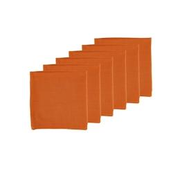 Bjorn Serviette de table - 6 pièces - Lin et coton orange - orange 3701488307984_0
