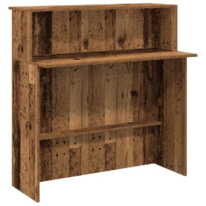 Bureau de réception vieux bois 100x50x103,5cm bois d'ingénierie Modèle Vega Classique - 8721158658685_0