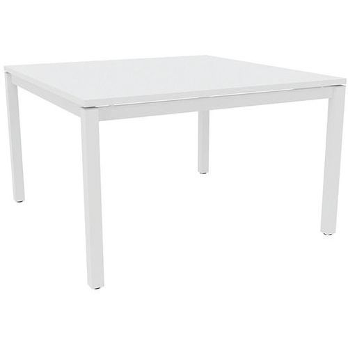 BUREAU DROIT X4 120CM BLANC / PIED BLANC - QUADRIFOGLIO