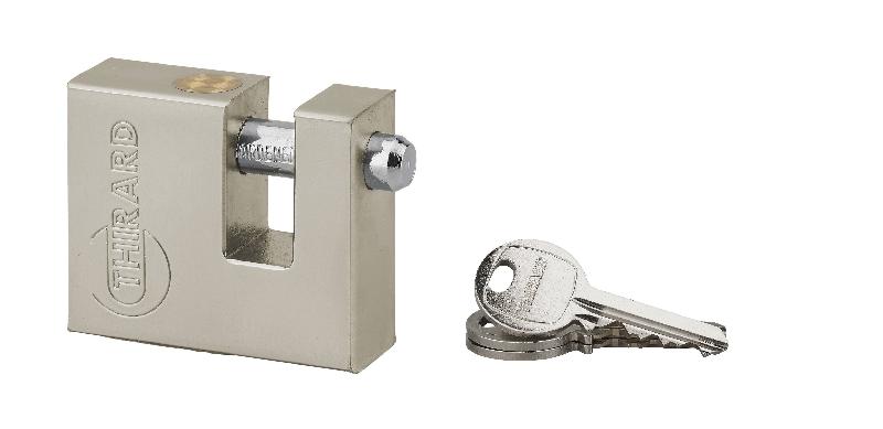 Cadenas à clé Land 50 mm - Acier monobloc - Haute sécurité pour chaînes - Thirard_0