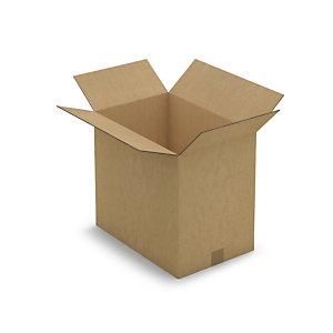 CAISSE CARTON BRUNE DOUBLE CANNELURE RAJA 45X30X40 CM