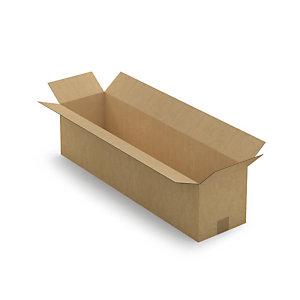 CAISSE CARTON LONGUE SIMPLE CANNELURE À GRANDE OUVERTURE RAJA 80X20X20 CM