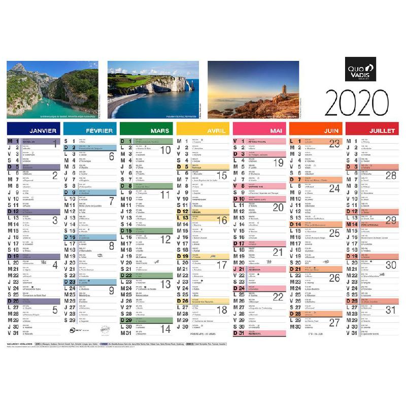 CALENDRIER MURAL ANNUEL QUO VADIS FANTAISIE TRADITION 55 X 40,5 CM - 2024