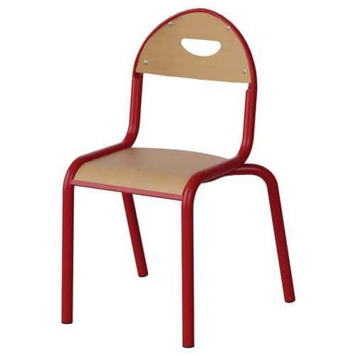CHAISE MALIBU 4P T2 - ASS/DOS HÊTRE / ALU ROUGE 3020 - MANUTAN EXPERT