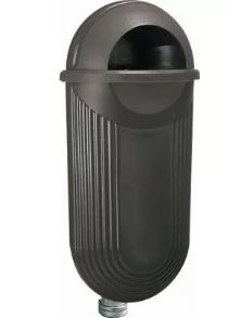 Corbeille publique Strada - Polyéthylène haute densité - 50L - Vert foncé/Bronze - Ouverture avec clé à empreinte carrée_1