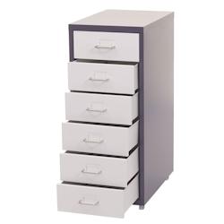 Décoshop26 - Caisson à tiroirs armoire de bureau 69x28x41 cm 6 tiroirs en acier gris foncé blanc 04_0008260 - blanc 3000262511105_0