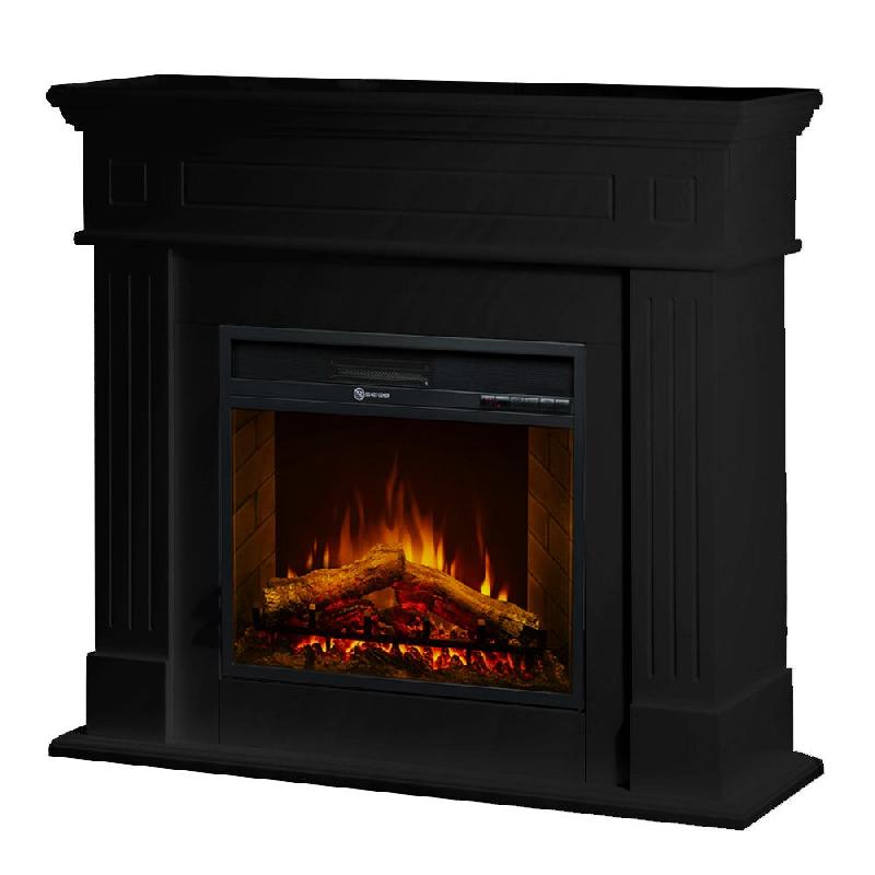 Divina Fire Cheminée électrique CAMBRIDGE, sur pied, finition bois noir, 110x36x100 cm (hauteur) - noir 8055829981384_0