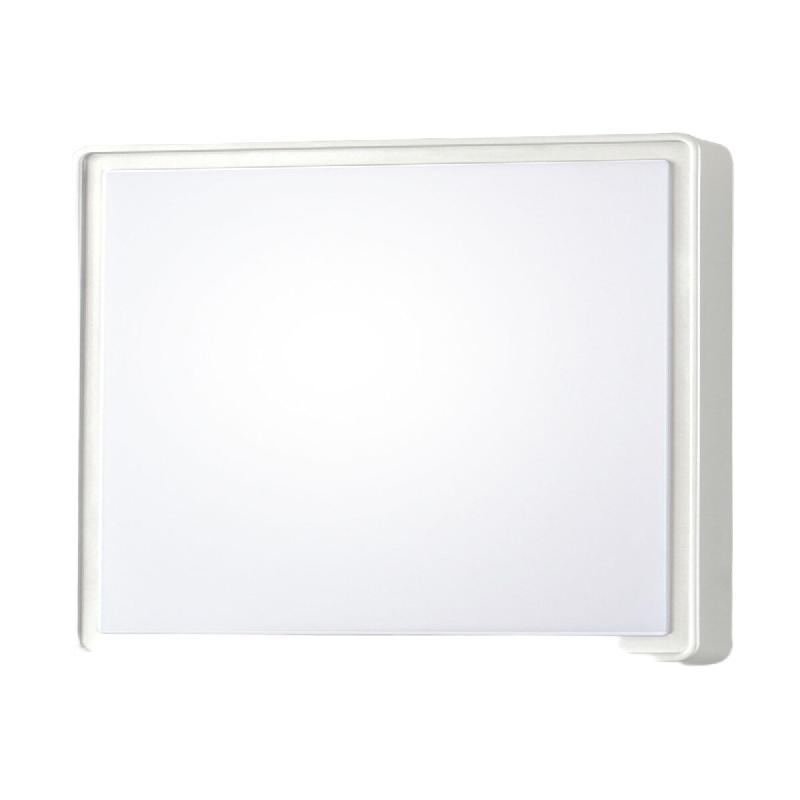 Fabas Luce Plafonnier Carré Oban Ip65 En Polycarbonate Blanc Pour Extérieur Et Intérieur, Douille E27 2 X 30 W Max, Indice De Protection Élevé, C_0