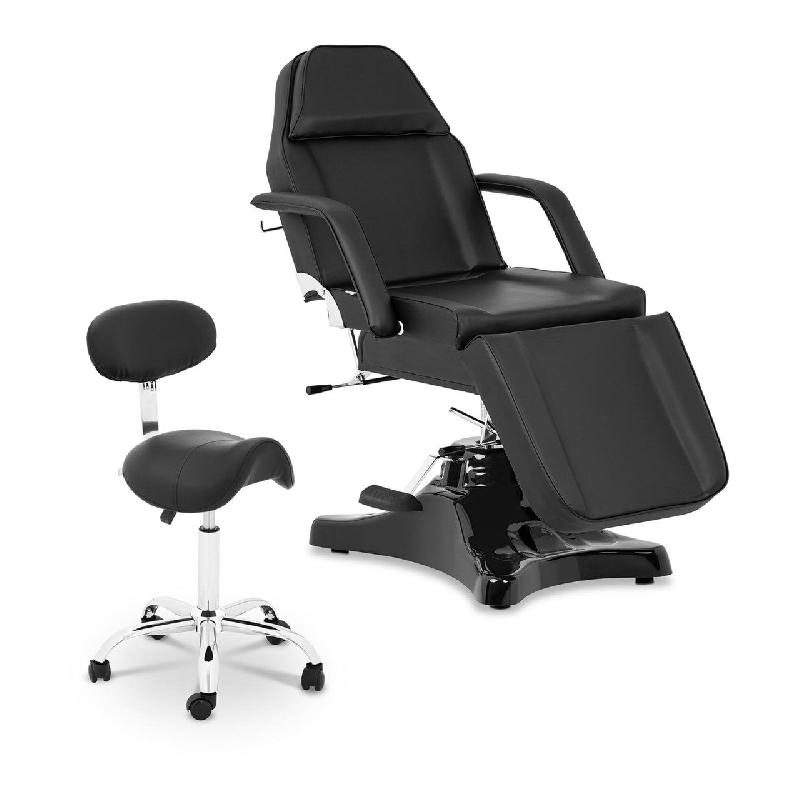 Fauteuil esthétique rembourré confortable - hauteur réglable avec siège-selle et dossier noir - 14_0001656_0