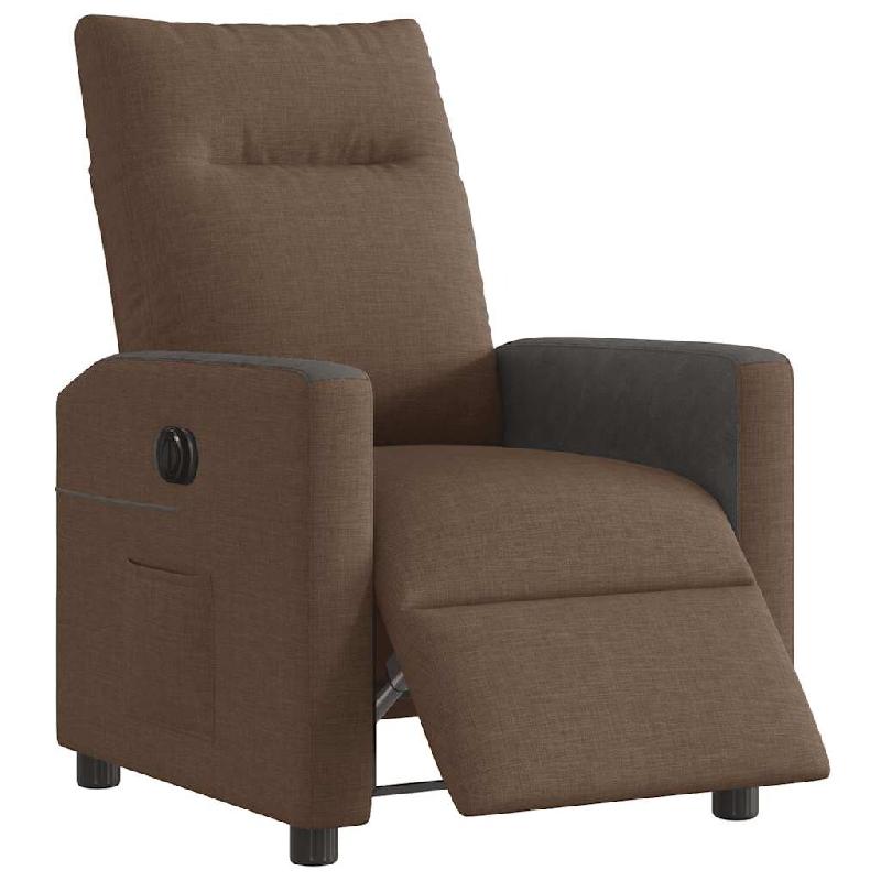 Fauteuil inclinable électrique Marron Tissu Modèle Yervella - 8721158644114_0