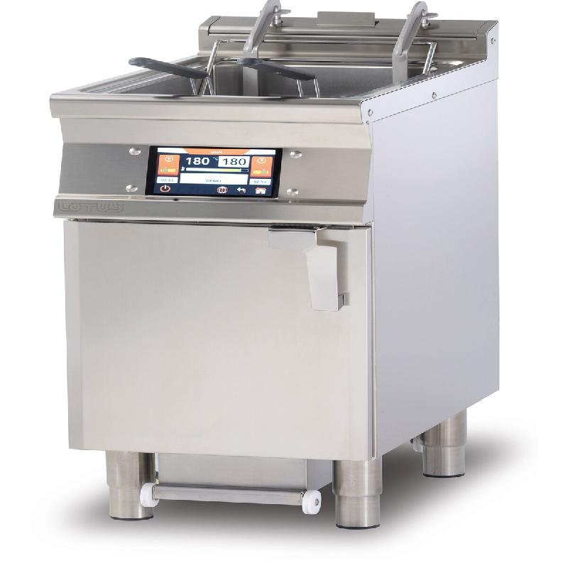 Friteuse électrique digitale 18 L, filtration huile et élévateurs, structure inox, 40x90x90 cm, Modèle F18-94ETDPS - 2155_0