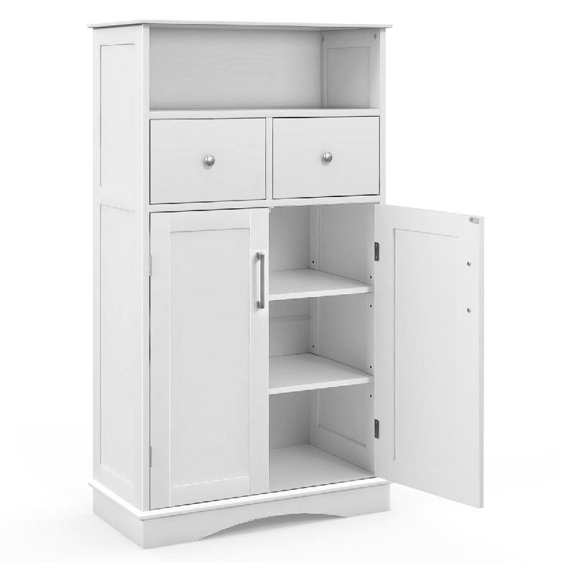 Helloshop26 - Armoire autoportante rangement avec 60 x 30 x 108 cm nombreux espaces de rangement design élégant en mdf blanc 20_0010200 - blanc mét_0