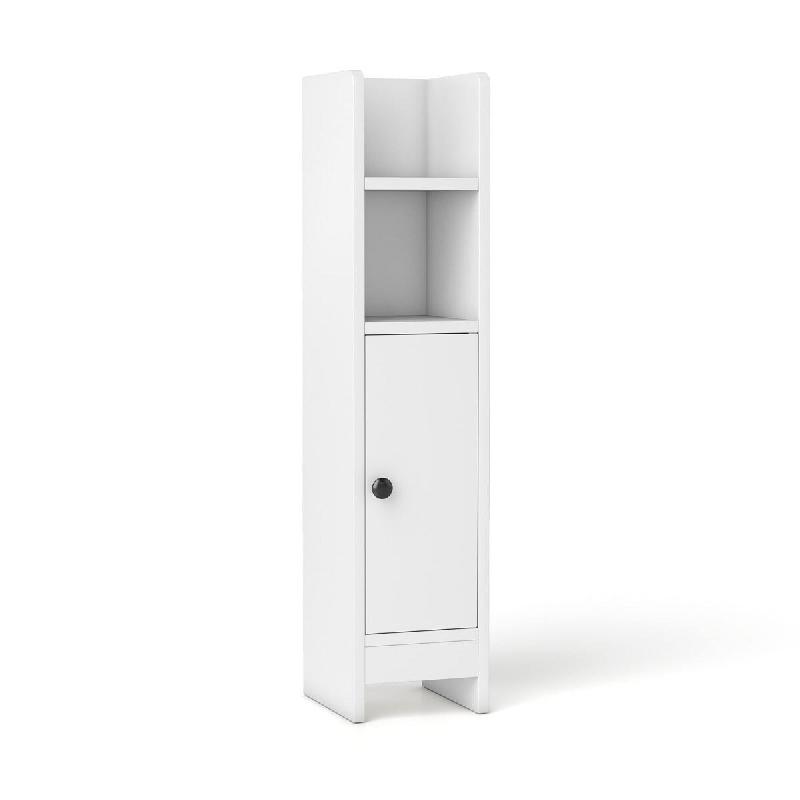 Helloshop26 - Meuble de sol pour salle de bain 20 x 18 x 80 cm rangement polyvalent finition épurée en bois reconstitué blanc 20_0010258 - blanc Bo_0