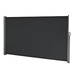 Helloshop26 - Store pour balcon latéral acier polyester 160 x 300 cm noir 03_0006574 - 3001804782724_0