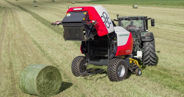 Impress 155 V - Presse à balle ronde Pottinger - Diamètres 0,8 à 1,55 m - Courroies sans agrafes et réglage hydraulique_0