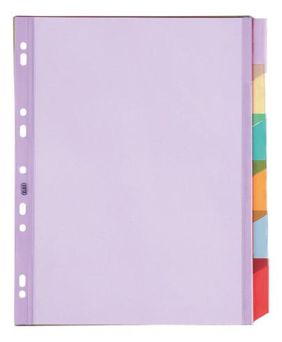 LOT DE 2 - INTERCALAIRE A4+ PVC COLORÉ OXFORD 6 ONGLETS NEUTRES MULTICOLORES - 1 JEU