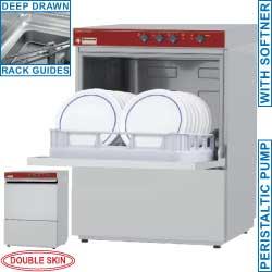 Lave-vaisselle professionnel électrique - Panier 500x500mm - Adoucisseur intégré - Double parois - 051D/6M-A_0