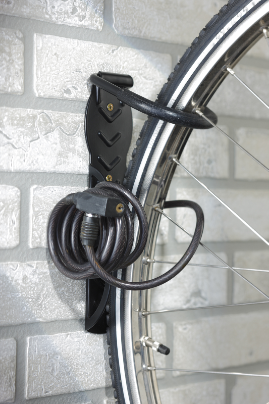 MOTTEZ - Crochet vélo mural B865V - avec système platine pour antivol et bloque roue_0