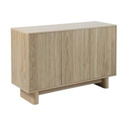 Oviala Business Oviala Buffet 3 portes 120 cm scandinave bois clair - beige Bois massif 114010_0