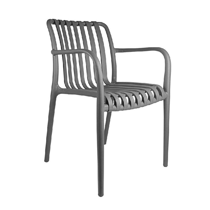 Pack 4 chaises empilables Supra-tek polypropylène 58x56x81cm gris_0