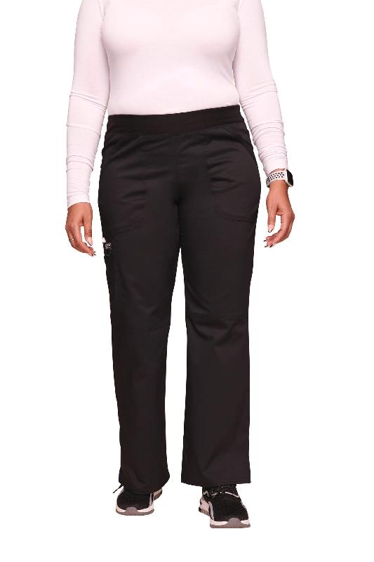 Pantalon cargo femme à taille moyenne à enfiler - Cherokee - Réf: CHWWE110 - 4 poches et ventilation latérale_0