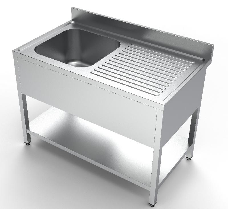 Plonge inox profondeur 700 étagère 1 à gauche 1200 - P7333.0830_0