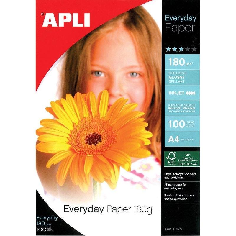 Pochette 100 feuilles A4 180g - papier photo Everyday - blanc - spécial grandes impressions photo_0