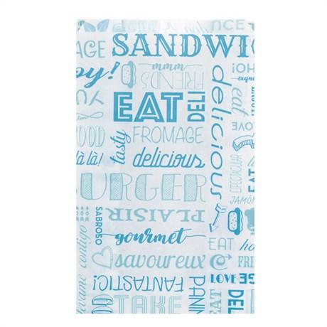 POCHETTE HAMBURGERS INGRAISSABLE PAROLE 34 G/M² 12+7X18 CM BLEU (VENDU PAR 500)