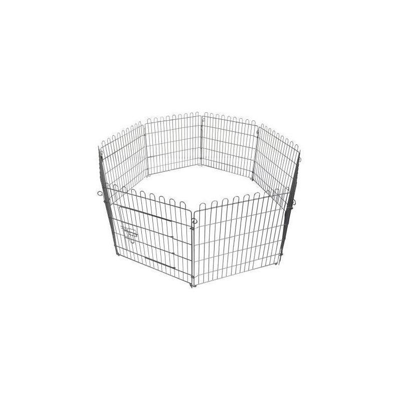 POILS&PLUMES CHIEN - POILS + PLUMES ENCLOS BUNNY 2 EN ACIER 1,20X1,20X0,6 M - POUR CHIEN