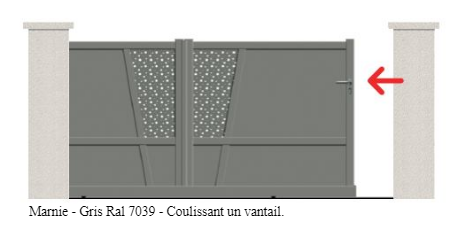Portail coulissant à rail marnie / droit / plein / en aluminium_0